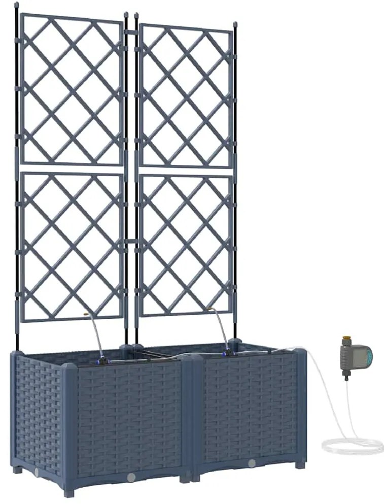 Jardineiras de Jardim 1 pc Cinzeto 80 x 40 x 142 cm Plástico