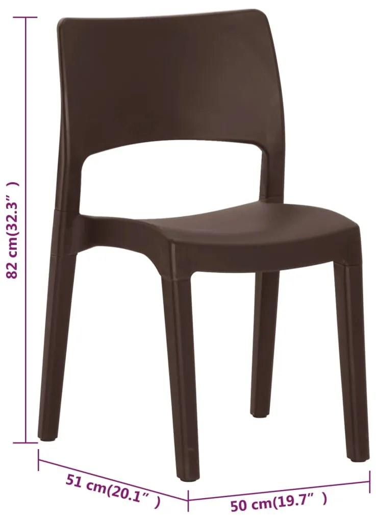 Cadeiras de jardim 2 pcs polipropileno cor moca