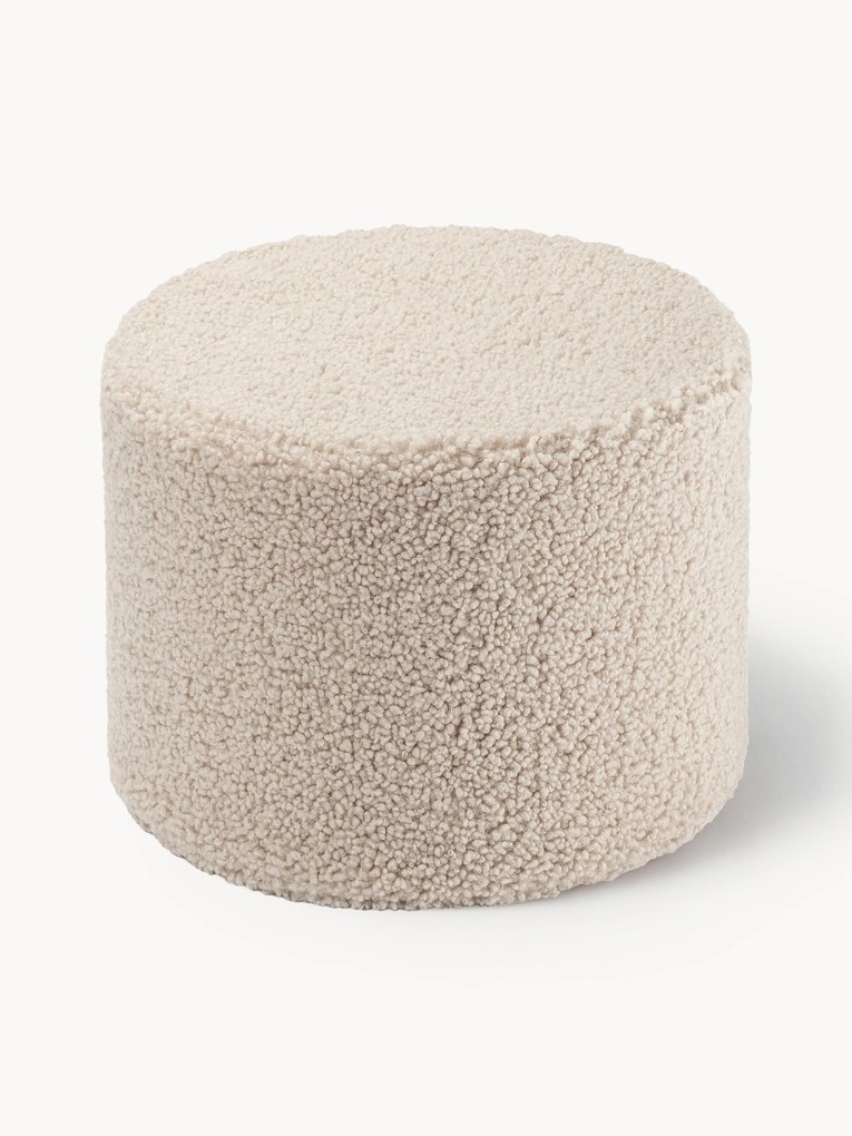 Pufe para crianças em teddy Sugar, Ø 40 cm