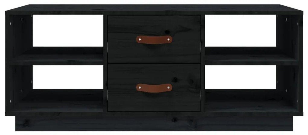 Mesa de centro 100x50x41 cm madeira de pinho maciça preto