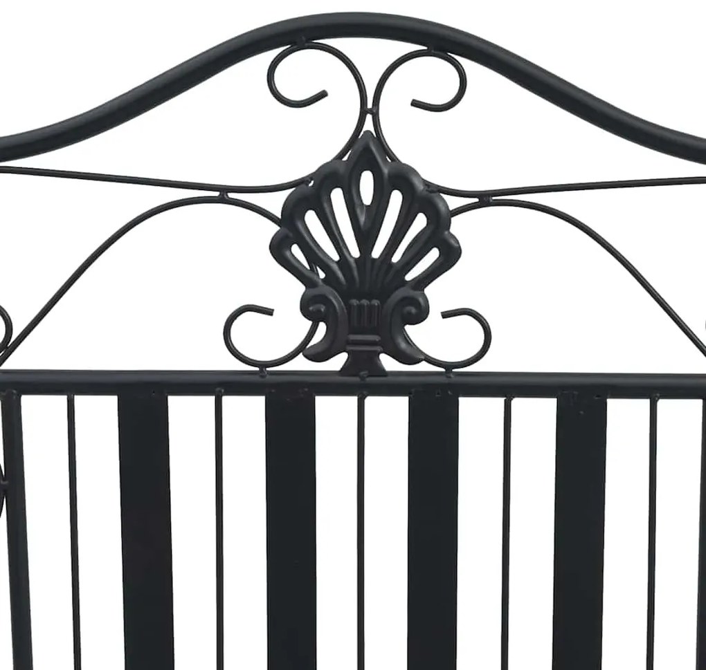 Banco de Metal Preto Metal Estilo Detalhes Decorativos