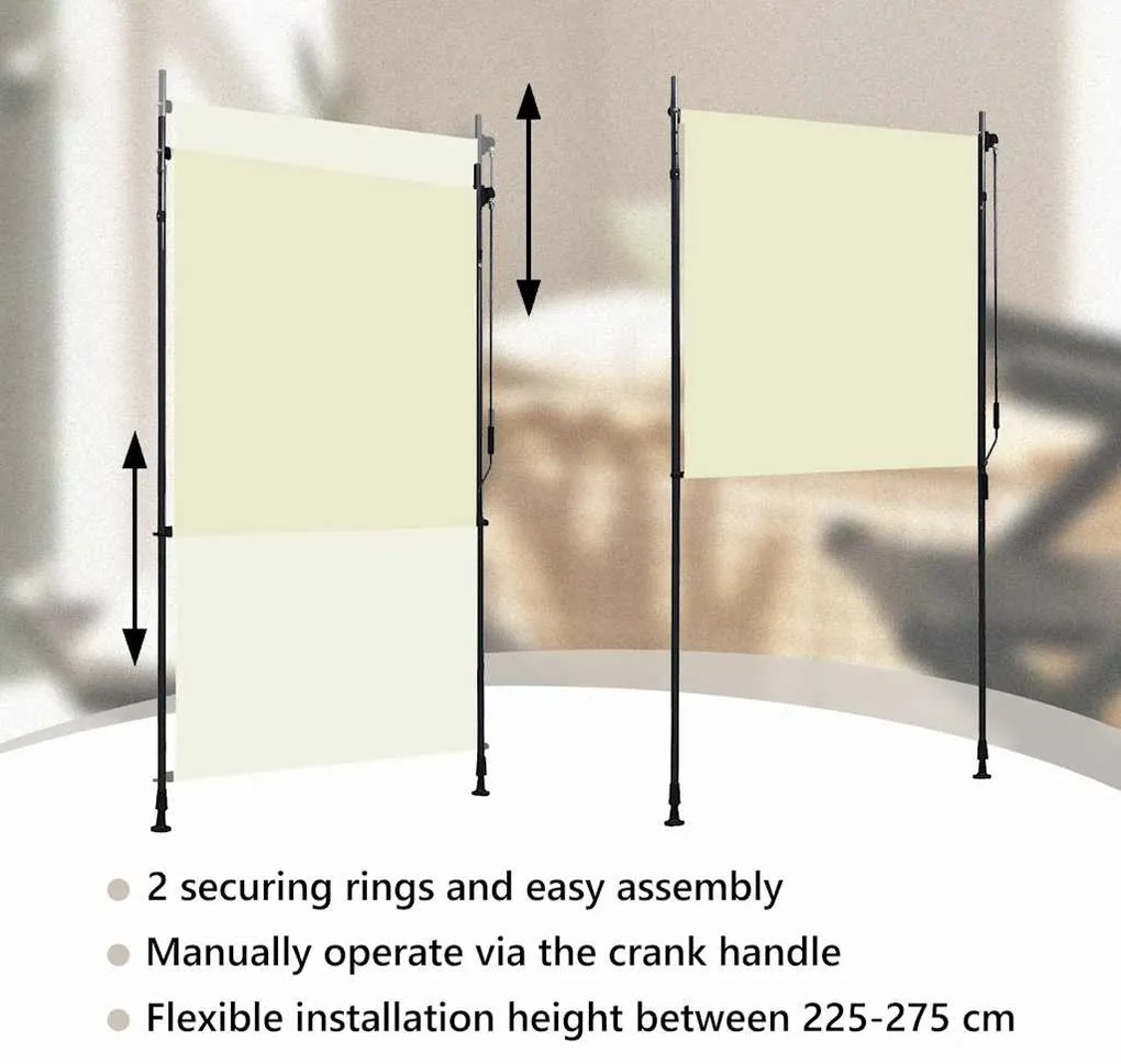 Estore de rolo para exterior 120x270 cm creme