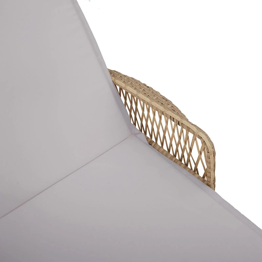 Espreguiçadeira Bege e cinza claro Rattan PE 157 x 55 x 92 cm