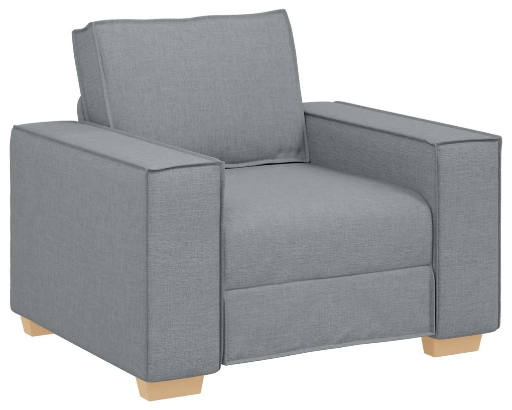 Conjunto de Sofá 3 Peças com Almofadas Cinza Claro