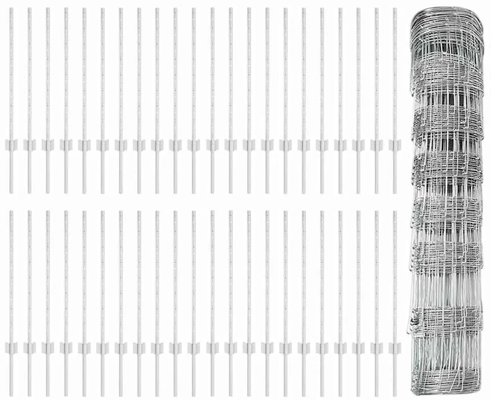 Postes de Cerca vidaXL 11 pcs Canal U 80 cm Aço Galvanizado