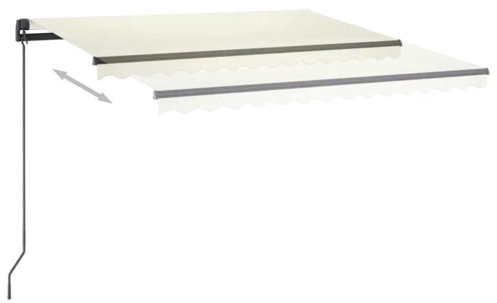 Toldo automático c/ LED e sensor de vento 3x2,5 m cor creme