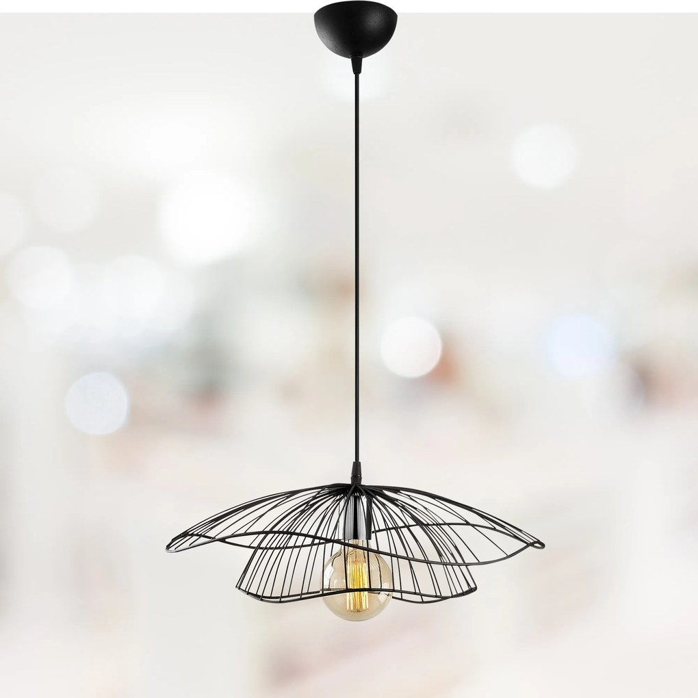 Candeeiro Tel – Preto – Diâmetro 50 cm, Altura 111 cm
