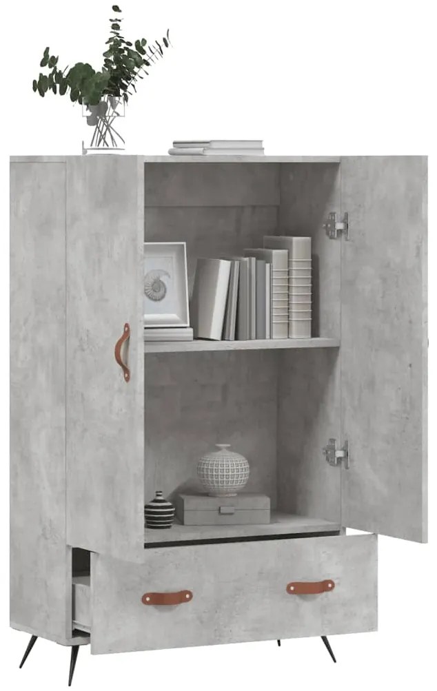 Aparador alto 69,5x31x115 cm derivados de madeira cinza-cimento