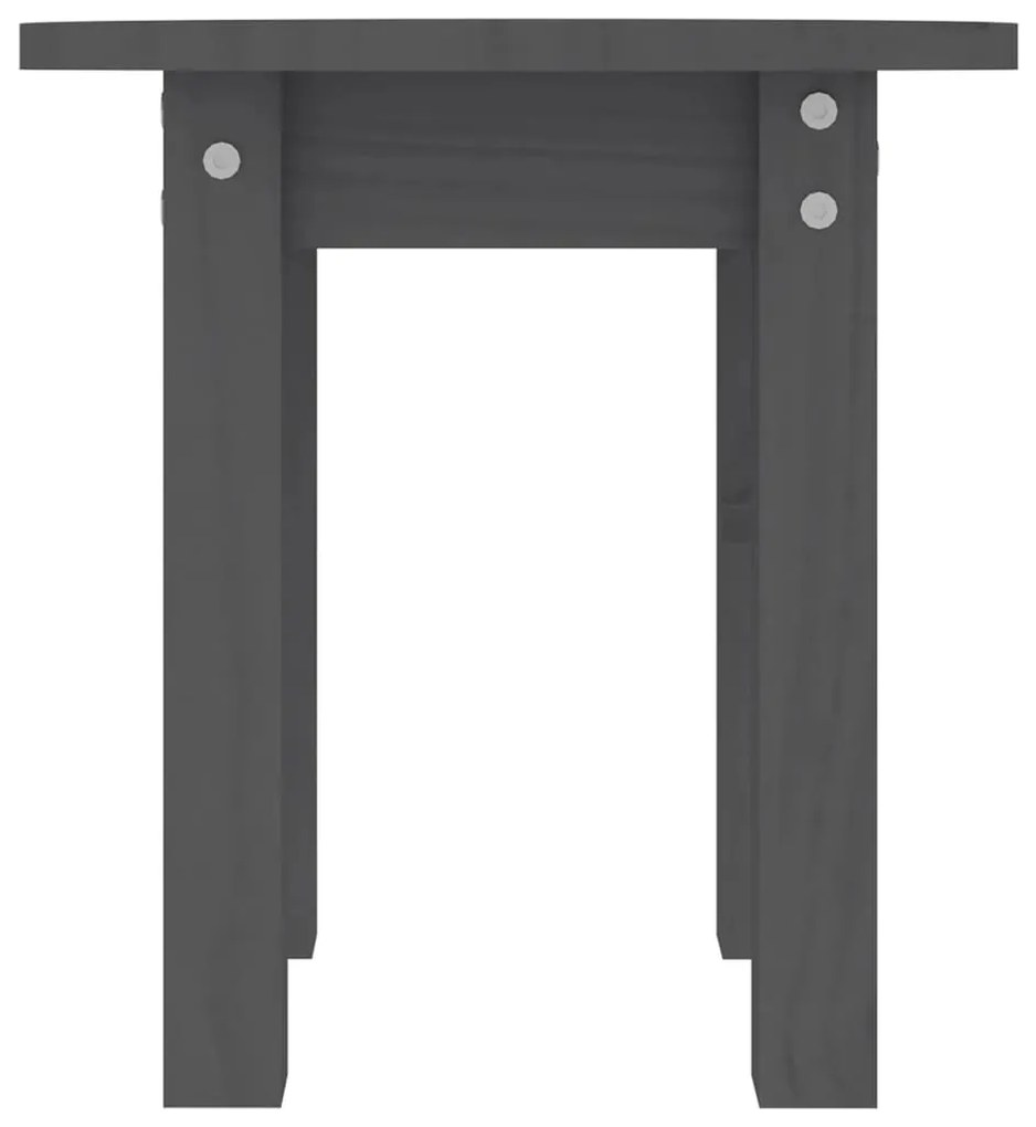 Mesa de centro Ø 35x35 cm madeira de pinho maciça cinzento