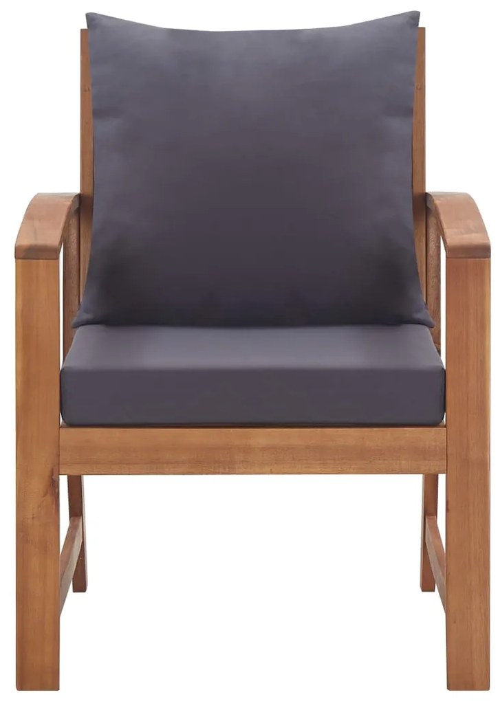 4 pcs conjunto lounge de jardim c/ almofadões acácia maciça