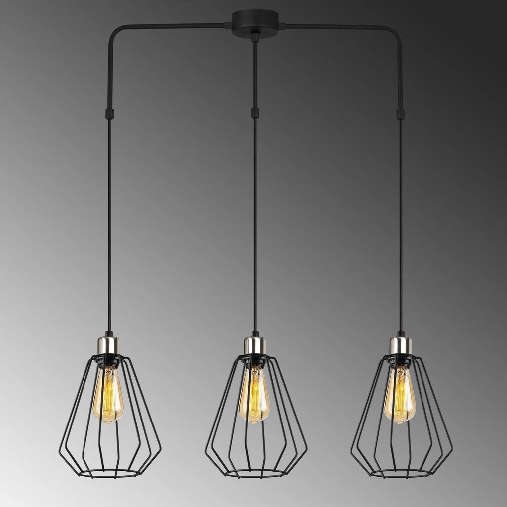 Candeeiro de Teto Kese – Preto – 84 x 20 cm