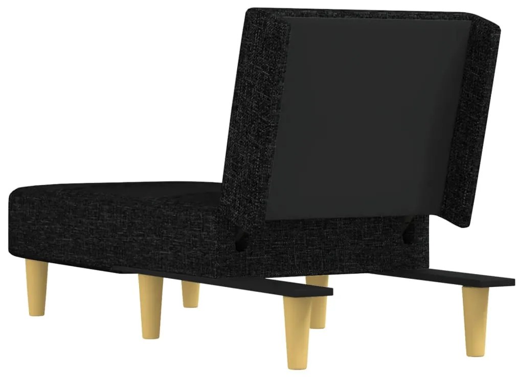 Chaise longue tecido preto