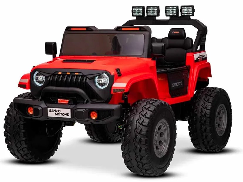 Jipe elétrico para crianças OFFRIDE 4x4 2 Lugares 24V bateria de litio, Rodas Grandes EVA com suspensão nas rodas traseiras, controlo remoto, luzes LE