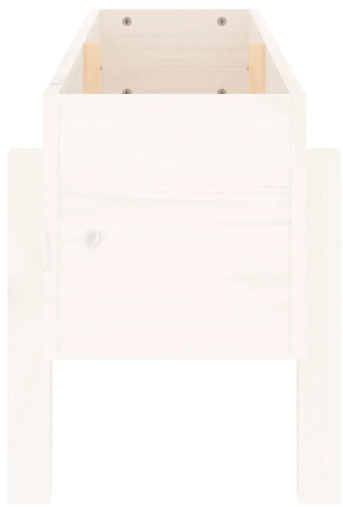 Canteiro elevado de jardim 101x30x38 cm pinho maciço branco