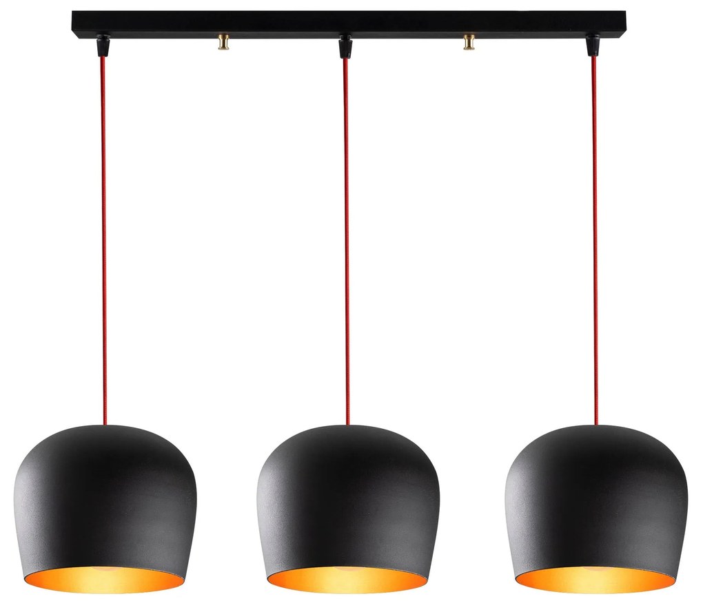 Chandelier Berceste – Preto e Vermelho – 74 x 22 cm