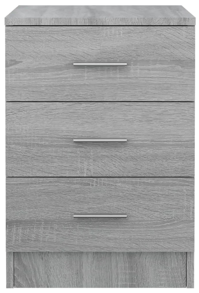 Mesa cabeceira 2pcs 38x35x56cm derivado madeira cinzento sonoma