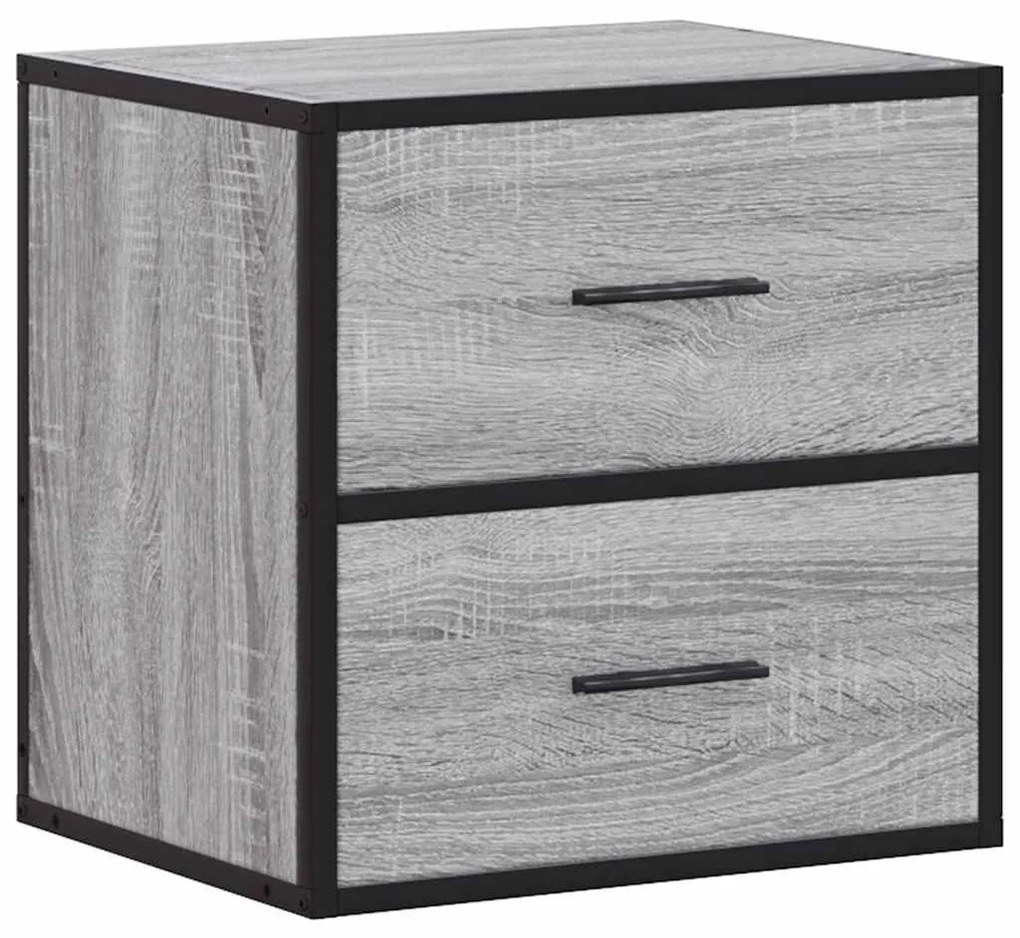 Mesas de cabeceira de parede 2 pcs 40x31x39,5cm cinzento sonoma