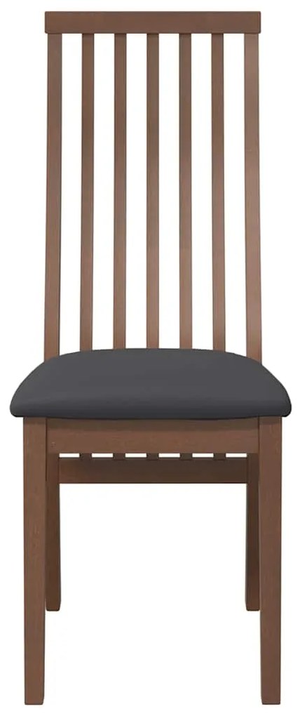 Cadeiras de jantar com almofadões 2 pcs madeira maciça castanho