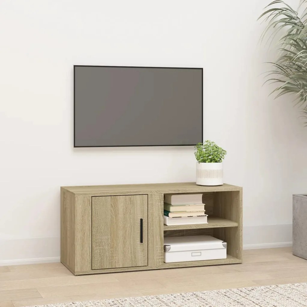 vidaXL Móvel de TV 80x31,5x36 cm derivados de madeira carvalho sonoma