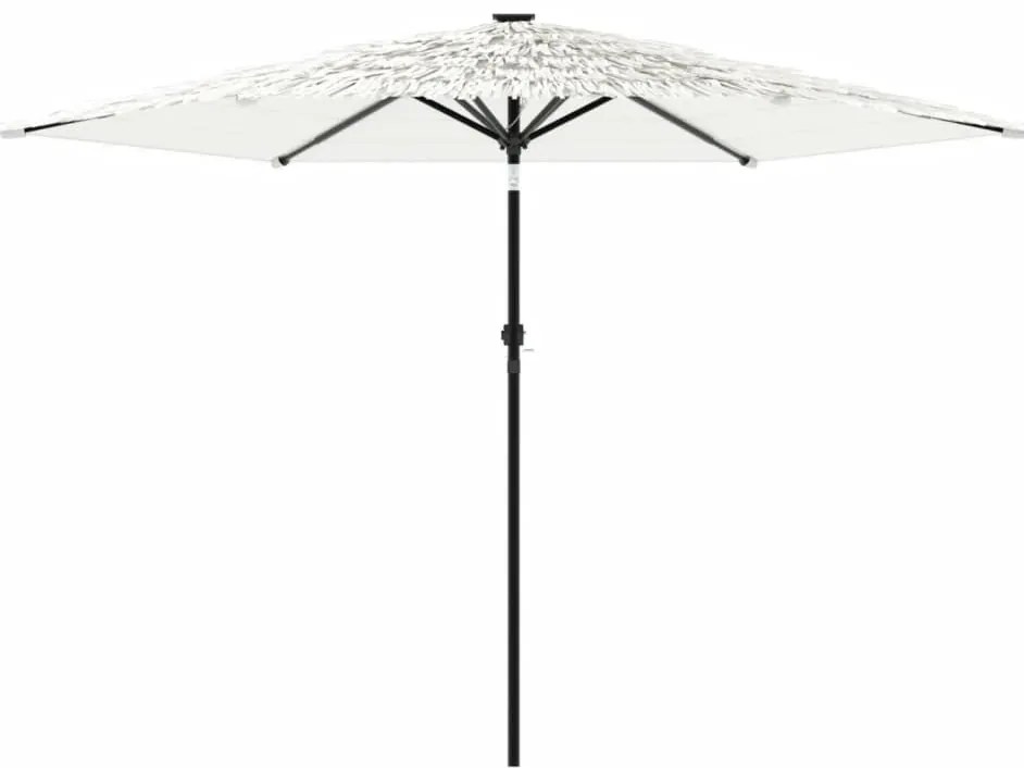 Guarda-sol de jardim com poste de aço 288x288x225 cm branco