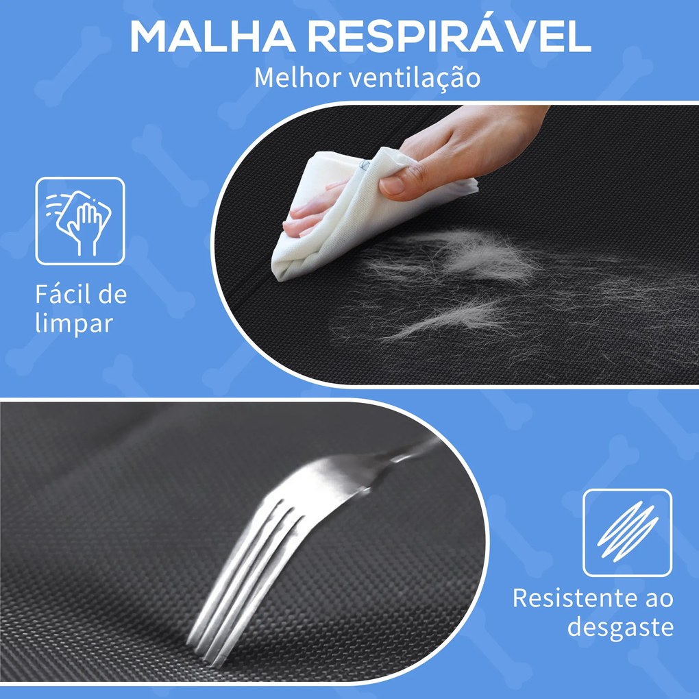 Cama Elevada para Cães Respirável para Cães Pequenos 106x81x33 cm Tecido de Textilen