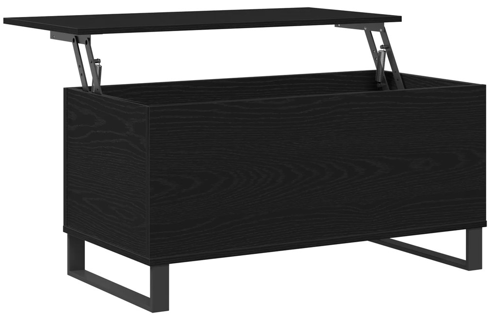Mesa de Centro Carvalho Preto 90x44,5x45 cm Madeira Aglomerada