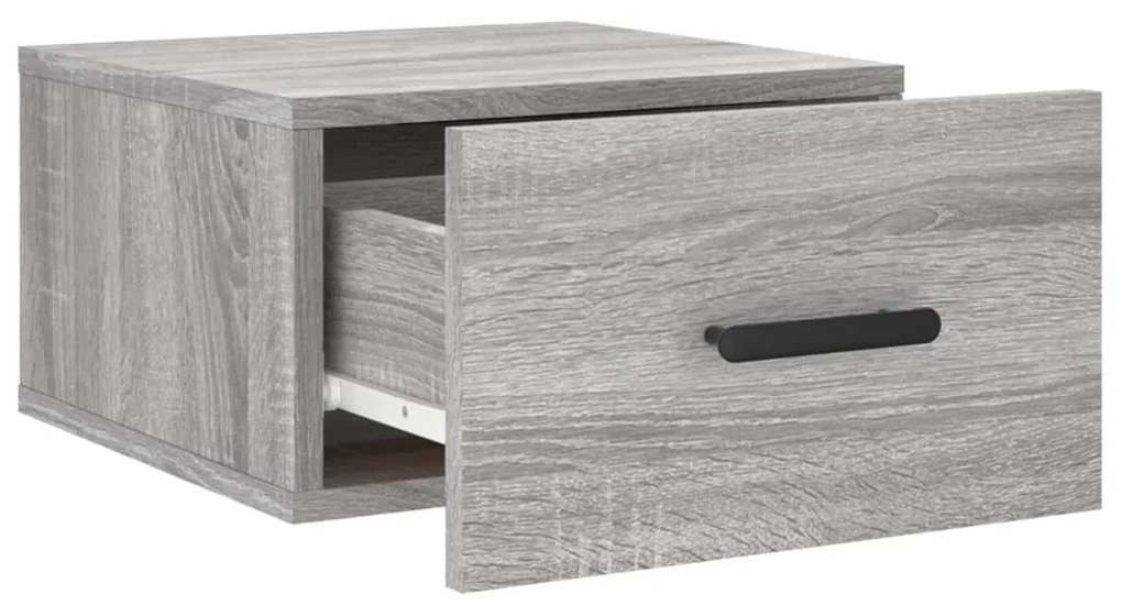 Mesas de cabeceira de parede 2 pcs 35x35x20 cm cinzento sonoma
