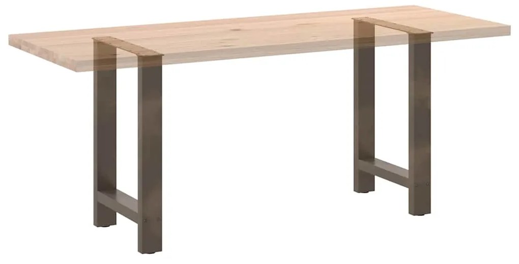 Pés para mesa de jantar em aço natural, 2 peças, 60x(72-73) cm, aço