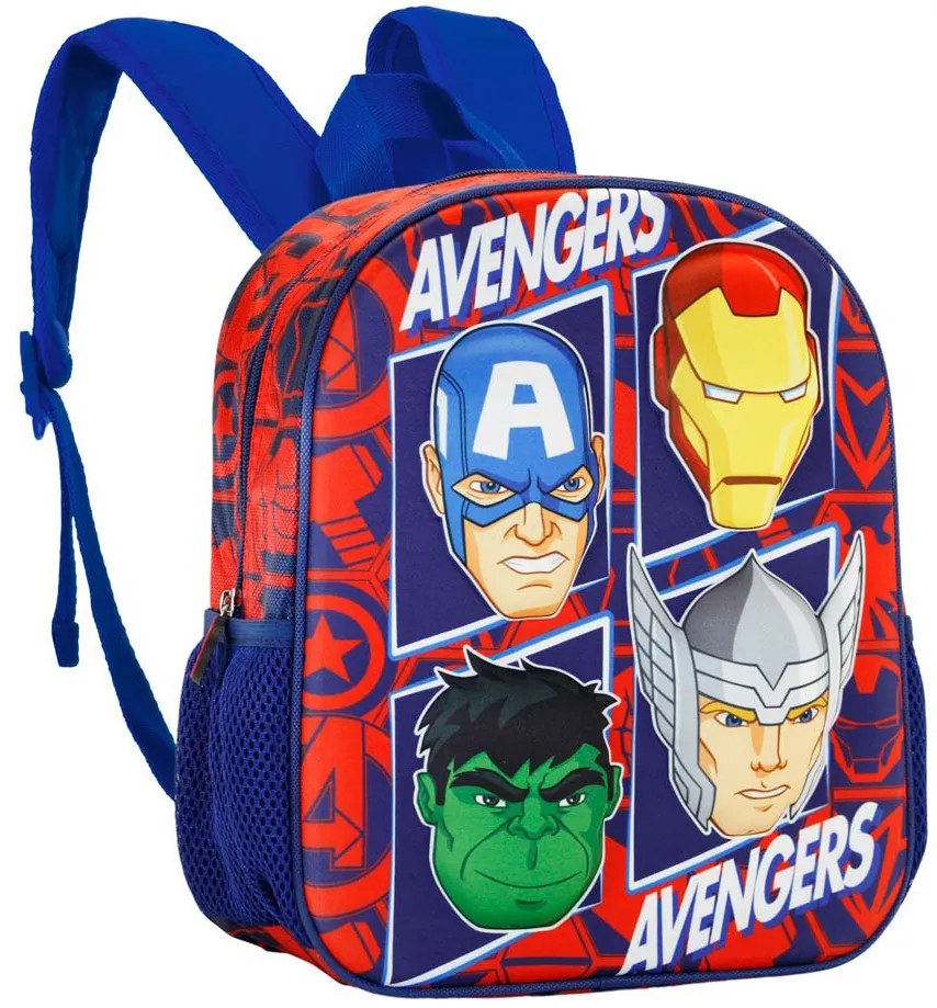 Mochila 3D Os Quatro Os Vingadores Avengers Marvel 31cm KARACTERMANIA
