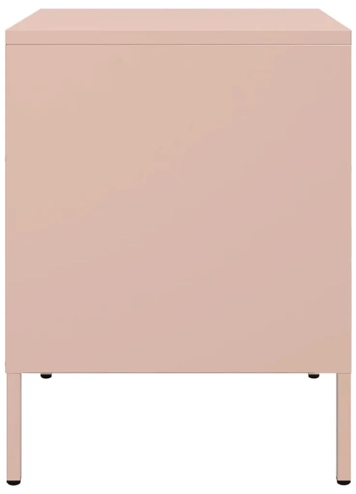 Mesas de cabeceira 2 pcs 36x39x50,5 cm aço rosa