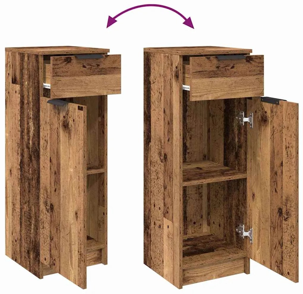 Gabinete de Banheiro vidaXL Madeira Velha 32x34x90 cm Madeira Compensa