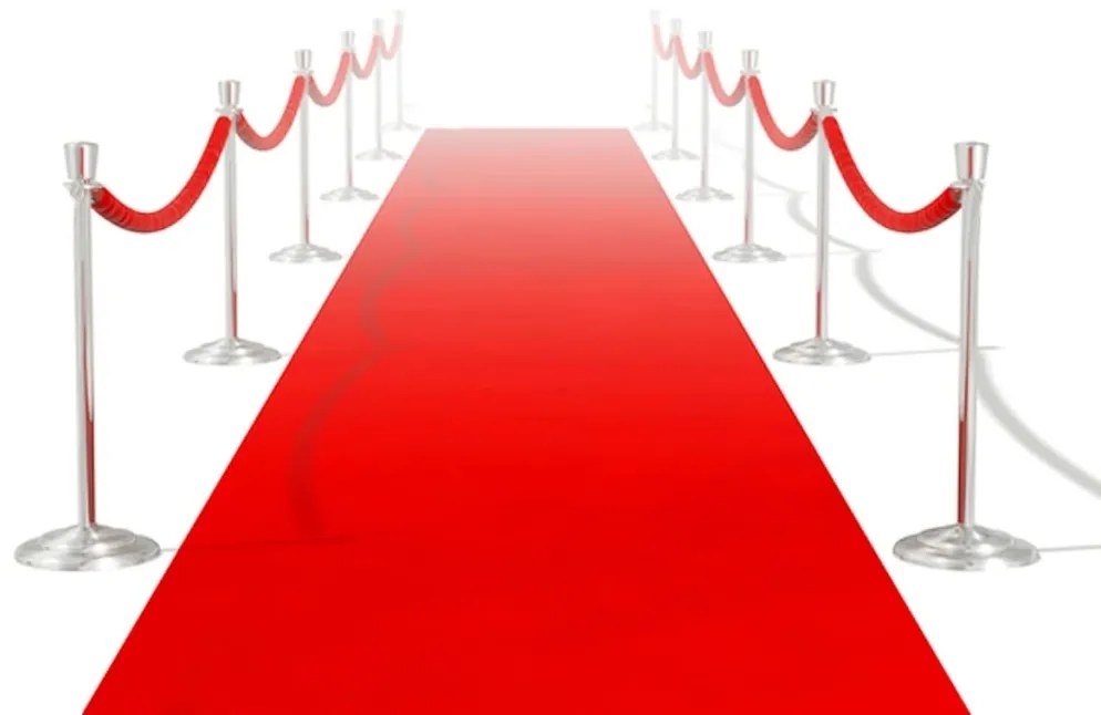 Tapete vermelho 1 x 10 m, pesado 400 g/m2