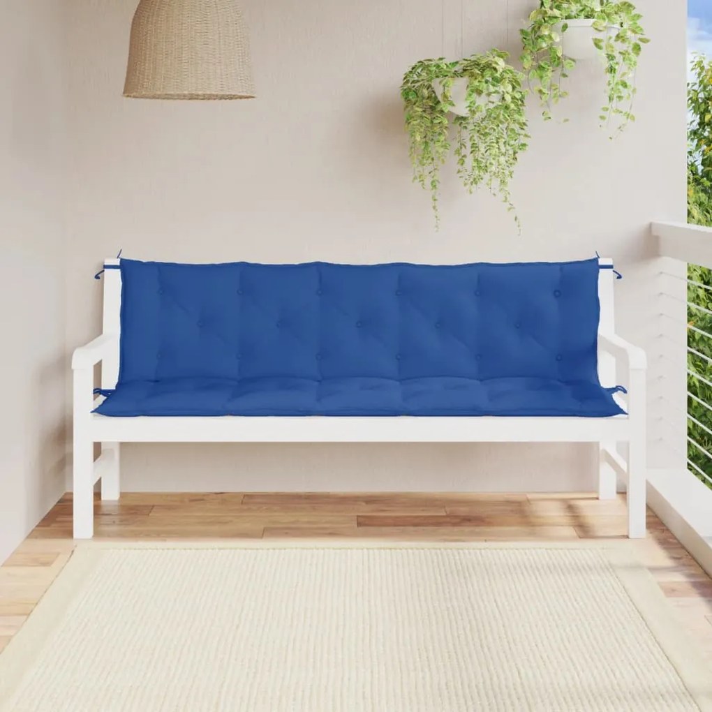 vidaXL Almofadões banco jardim 2 pcs 180x50x7cm tecido oxford azul