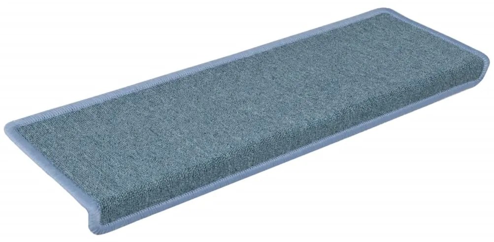 Tapete/carpete para degraus 15 pcs 65x21x4 cm azul