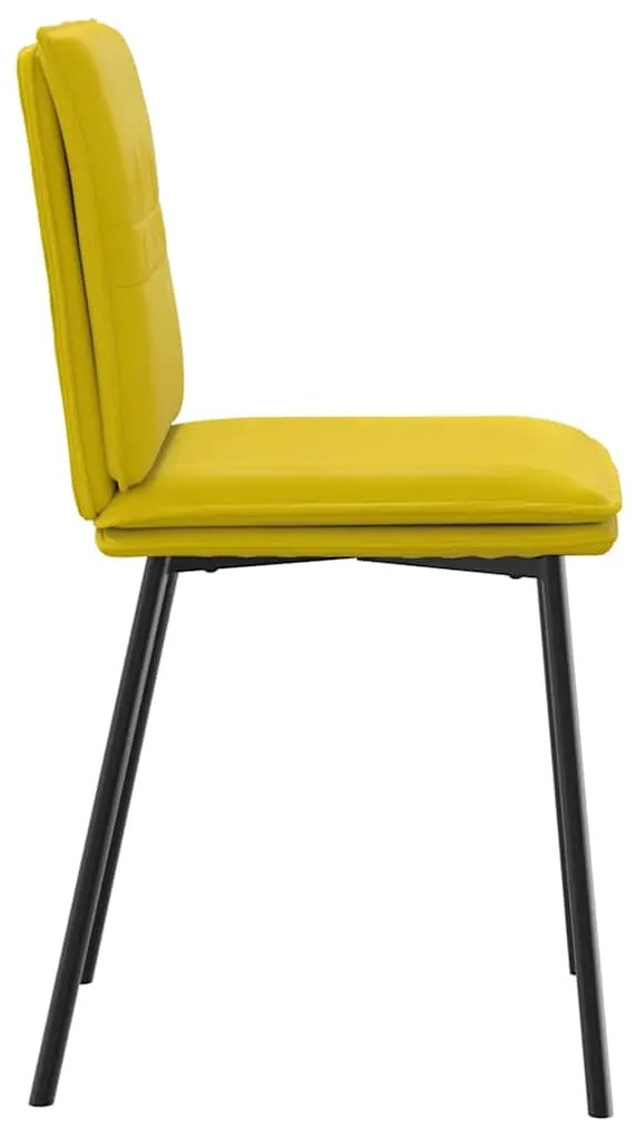 Cadeiras de jantar 2 pcs veludo amarelo