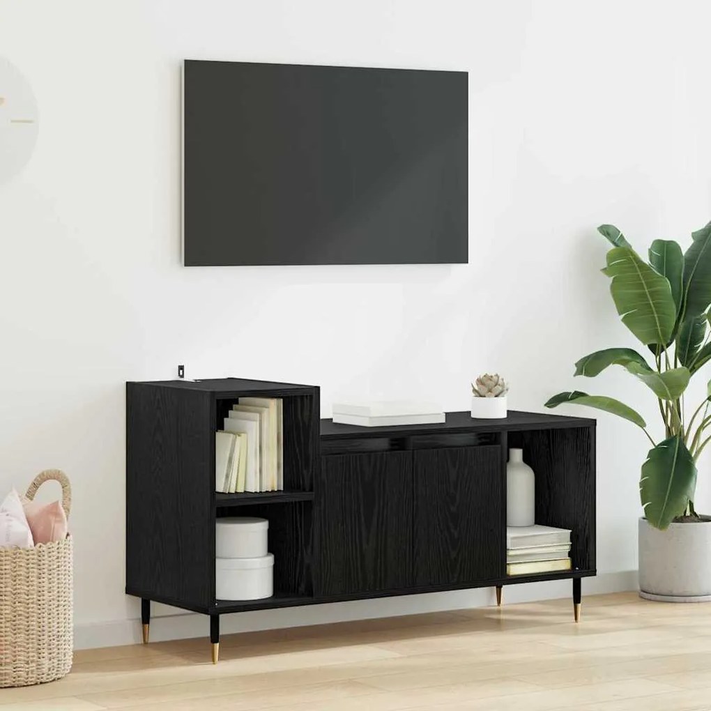 vidaXL Gabinete para TV Carvalho Preto 100 x 35 x 55 cm