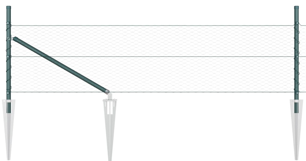 Cerca Hexagonal vidaXL Verde 0.4x100 m Aço