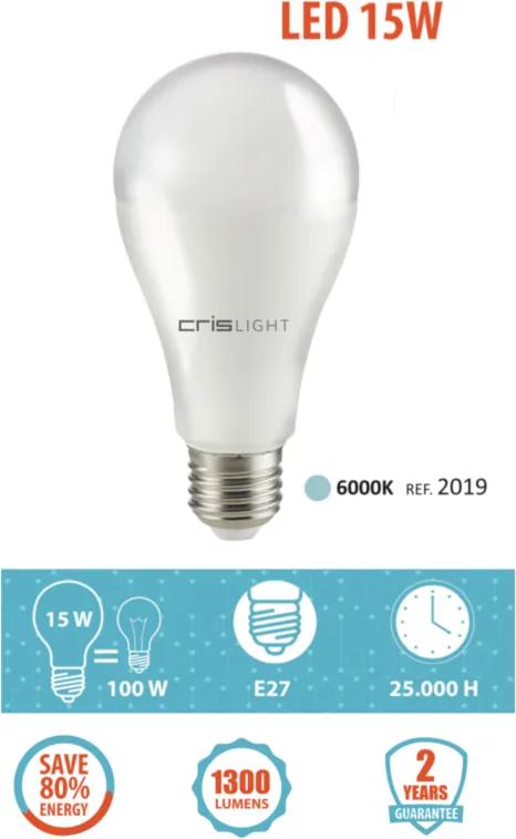 Crislight E27 LED 15W 1300LM Branco Frio