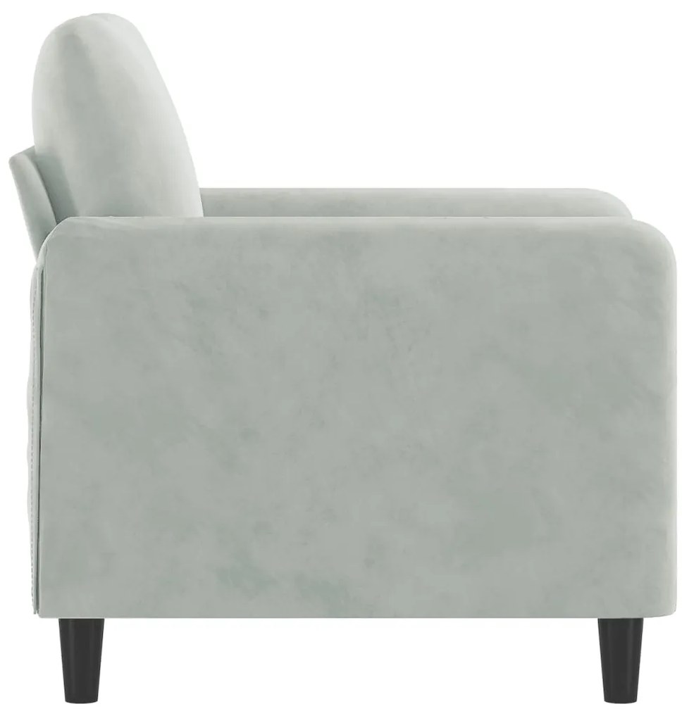 Poltrona 60 cm veludo cinzento-claro