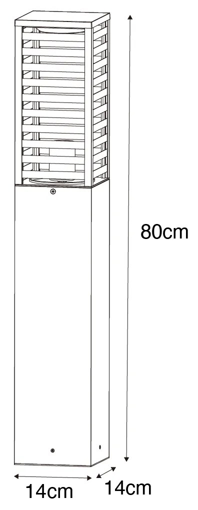 Candeeiro de pé moderno preto com fumo 80 cm IP44 - Reims Moderno