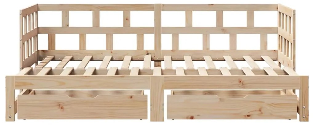 Sofá-cama com gavetão e gavetas sem colchão 90x200 cm