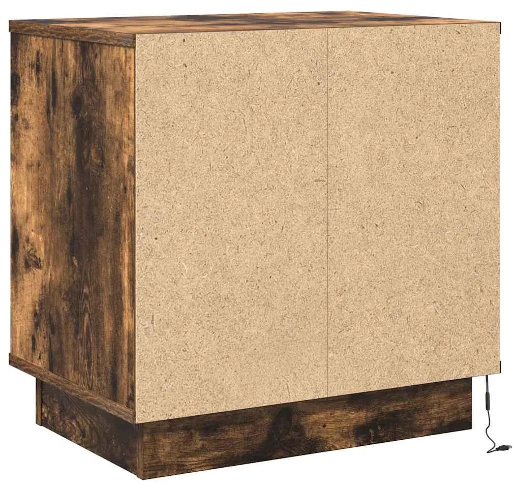 Cômoda com Luzes LED Carvalho Fumado 50x34,5x50 cm