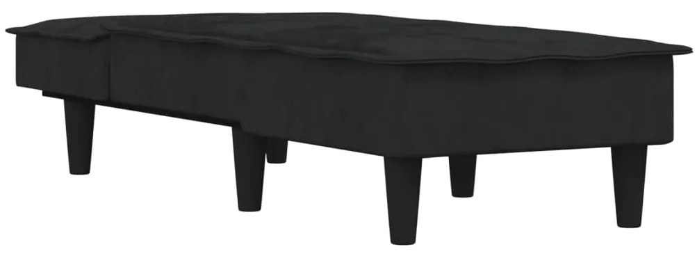 Chaise longue veludo preto