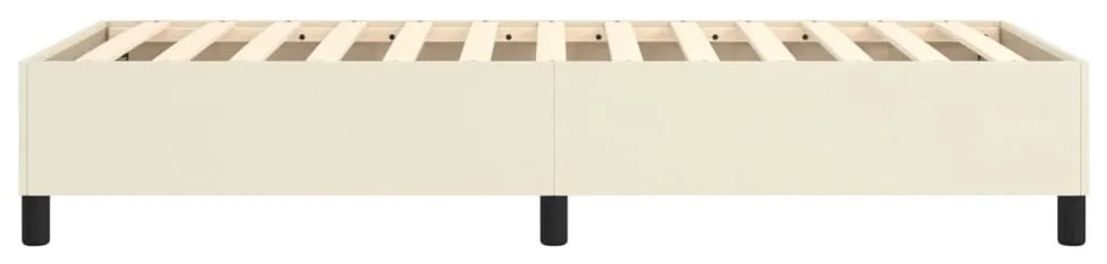 Estrutura de cama 100x200 cm couro artificial cor creme