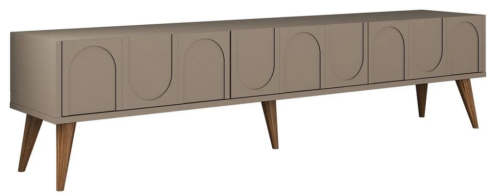 Móvel de TV "Lyon" – 180x44x35 cm – Taupe e Nogueira - Design Moderno