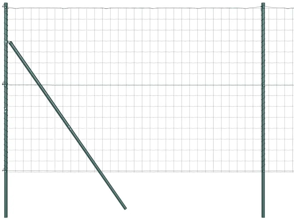 Cerca Euro com 7 postes de 1,6 x 10 m em aço galvanizado verde