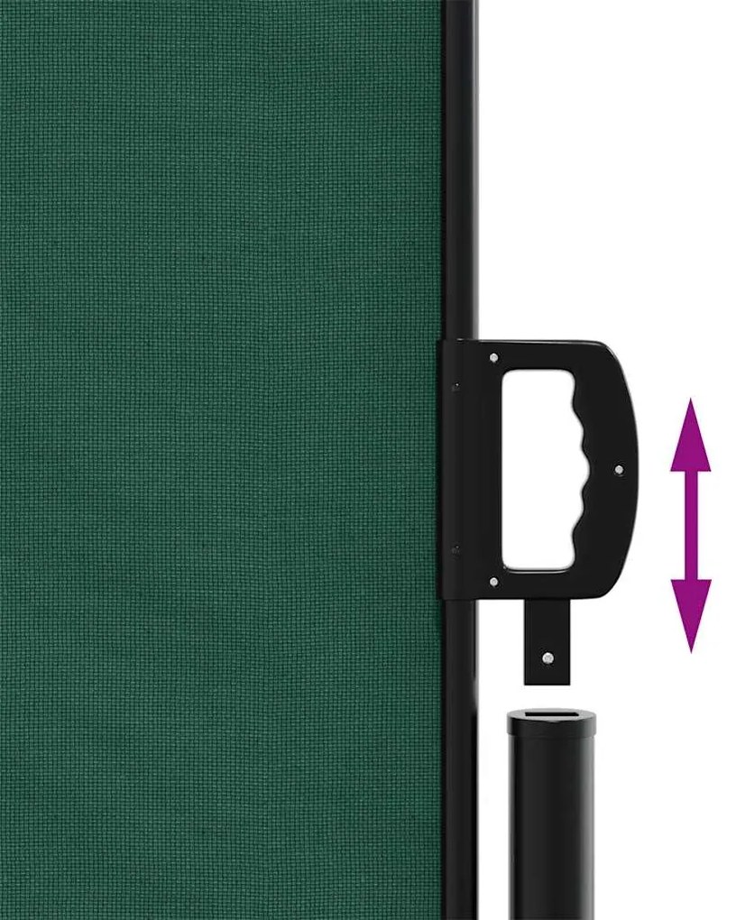 Toldo lateral retrátil 220x600 cm verde-escuro