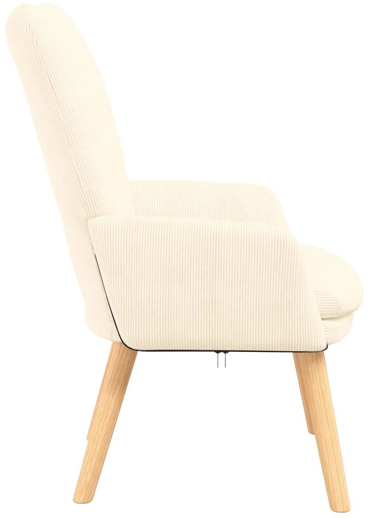 Poltrona Relaxante Cream em Tecido Corduroy