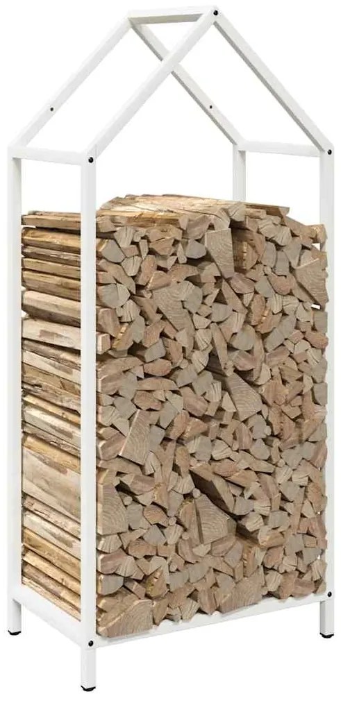 Suporte para lenha 40x25x90 cm aço laminado a frio branco
