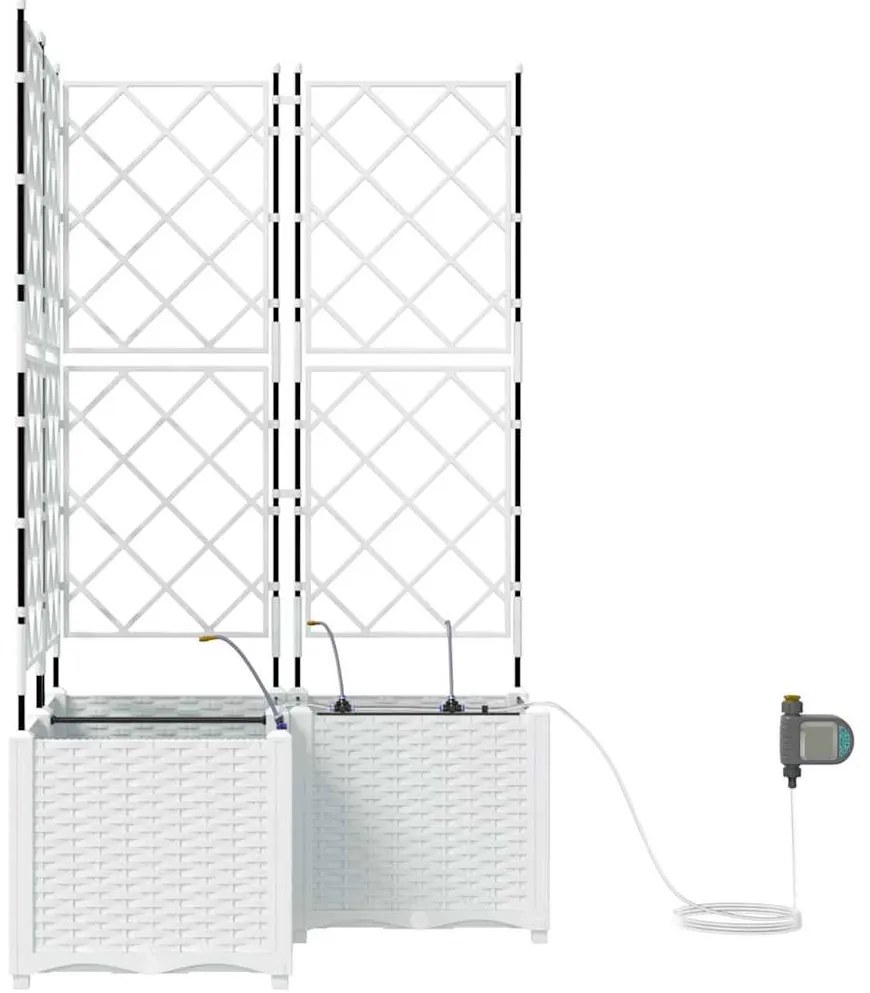 Jardineiras de Jardim 1 pc Branco 80 x 80 x 142 cm Plástico